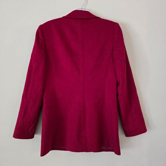 Saks Fith Avenue Folio Collection Blazer Burgundy size 4 wool and Silk Blend - Picture 3 of 12